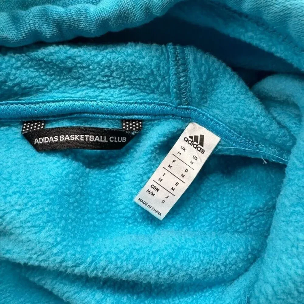 Adidas Basketball Club Pullover Hoodie Mens Medium‎ Turquoise Graphic